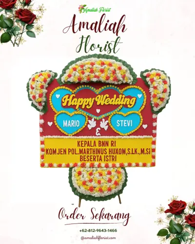 Karangan Papan Bunga Pernikahan di Wajo Baru